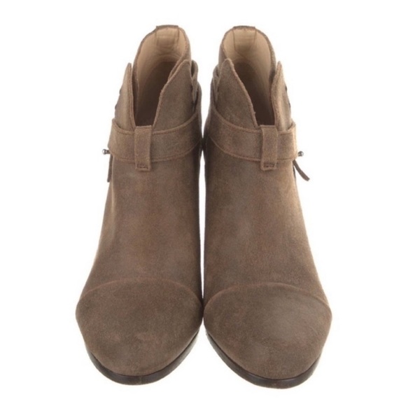 RAG & BONE Brown Suede Harrow Moto Ankle Bootie - Picture 3 of 8